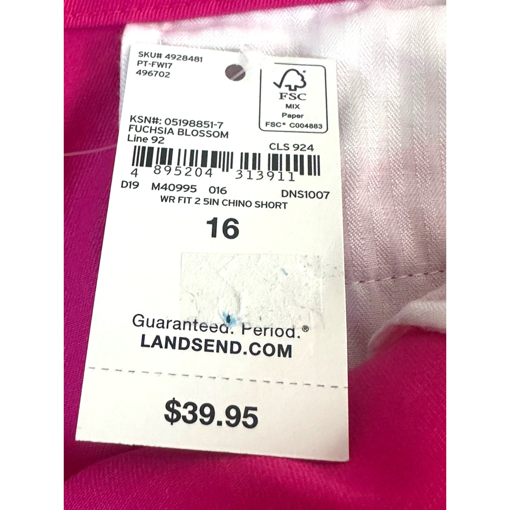 Land’s End Women's Shorts Size 16 Pink Magenta NWT - Picture 5 of 16